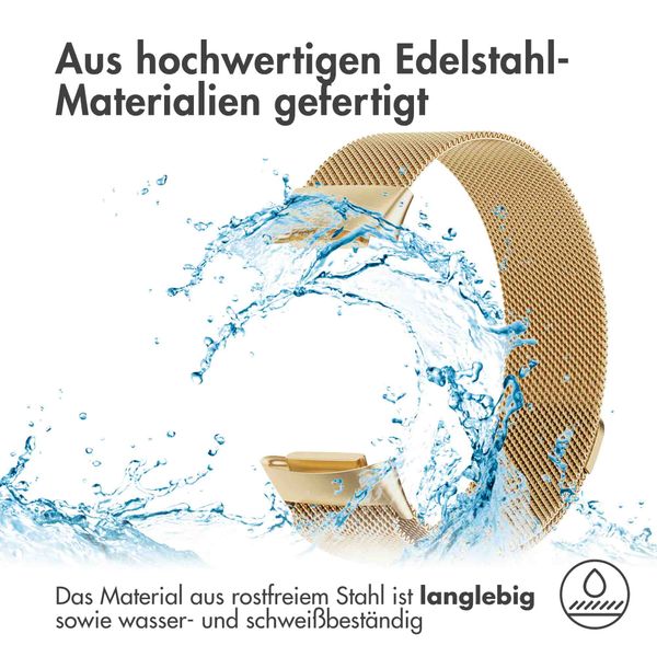 imoshion Mailändische Magnetarmband für das Fitbit Charge 5 / Charge 6 - Größe S - Gold