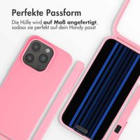 imoshion Silikonhülle mit Band für das iPhone 15 Pro - Rosa