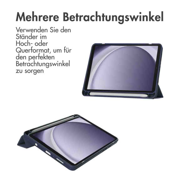 imoshion Trifold Hardcase Klapphülle Samsung Galaxy Tab A9 8.7 Zoll - Dunkelblau