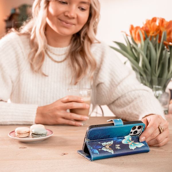 imoshion Design TPU Klapphülle Samsung Galaxy S21 Plus - Blue Butterfly