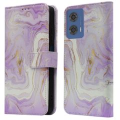 imoshion Design Klapphülle Motorola Moto G04 / G24 - Purple Marble