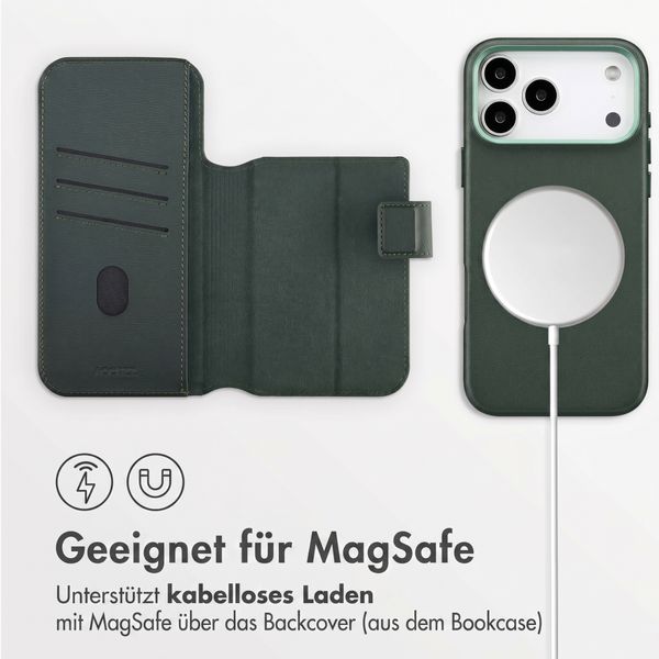 Accezz 2-in-1 Klapphülle aus Leder mit MagSafe Apple iPhone 18 Pro Max / 17 Pro Max - Cedar Green