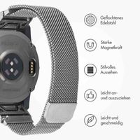imoshion QuickFit® Milanese Armband -   Garmin 20 mm Anschluss - Größe L/XL - Silber