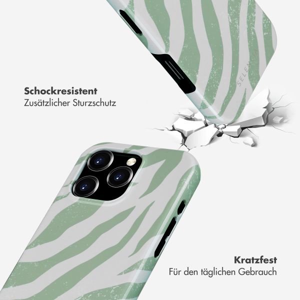 Selencia Vivid Rückabdeckung mit MagSafe Apple iPhone 16 Pro - Colorful Zebra Sage Green