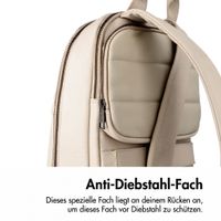 Accezz Leather Laptop Rucksack 16 Zoll - Beige