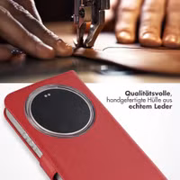 Selencia Echtleder Klapphülle Xiaomi 17 Ultra - Rot