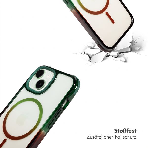 Selencia Gradient MagSafe Back Cover Apple iPhone 15 - Grün / Braun