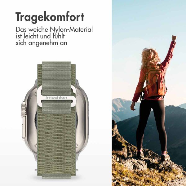 imoshion Nylon Alpine Armband für das  Apple Watch Series 1 t/m 11 / SE / Ultra (44/45/46/49 mm) - Olive Green
