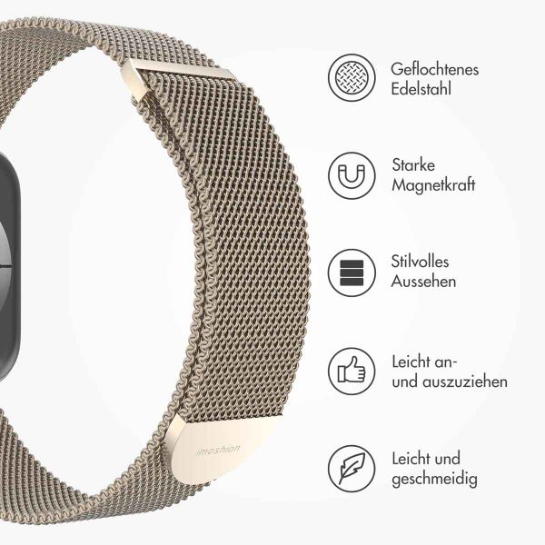 imoshion Mailändische Magnetarmband für die Apple Watch Series 1 bis 9 / SE (38/40/41 mm) | Series 10 (42 mm) - Größe M - Champagne