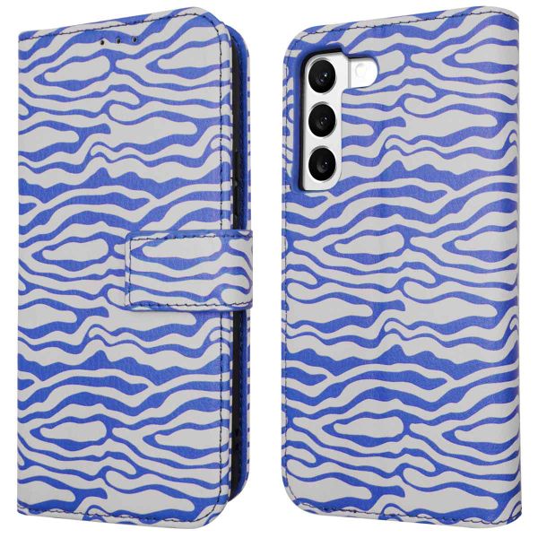 imoshion Design Klapphülle Samsung Galaxy S22 - White Blue Stripes