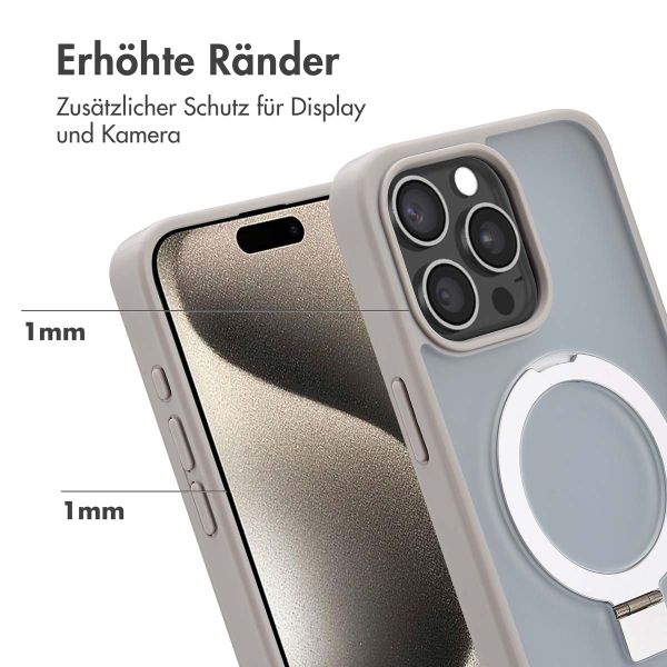 Accezz Ring Stand Backcover mit MagSafe Apple iPhone 15 Pro Max - Grau