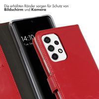 Selencia Echtleder Klapphülle Samsung Galaxy A53 - Rot
