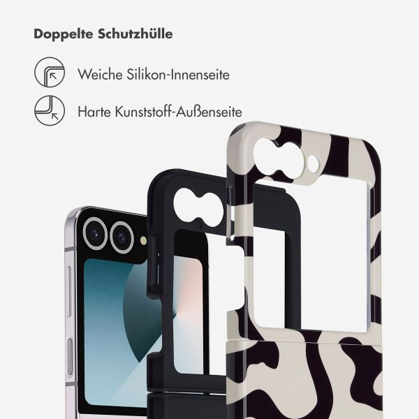 Selencia Vivid Back Cover Samsung Galaxy Z Flip 6 / Flip 7 FE - Art Wave Black