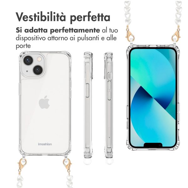 imoshion Back Cover mit Band + Armband Apple iPhone 13 - Perlenherzen