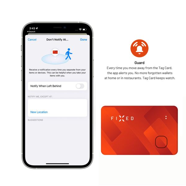 Fixed Tag Card - Bluetooth Tracker für iOS - Orange