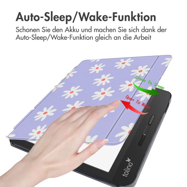 imoshion Design Slim Hard Case Sleepcover mit Stand Tolino Vision 5 - Flowers Distance