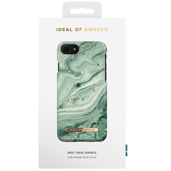 iDeal of Sweden Fashion Back Case Apple iPhone SE (2022 / 2020) / 8 / 7 / 6(s) - Mint Swirl Marble