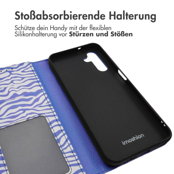 imoshion ﻿Design Klapphülle für das Samsung Galaxy A14 (5G/4G) - White Blue Stripes