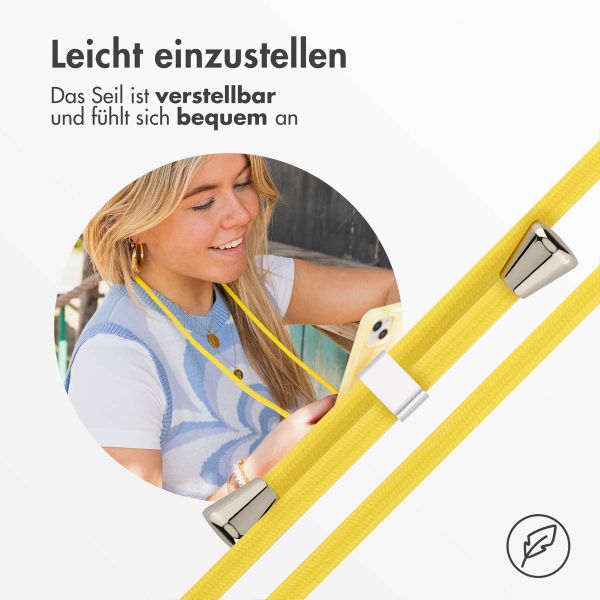 imoshion Silikonhülle design mit Band für das iPhone SE (2022 / 2020) / 8 / 7 - Flower Yellow