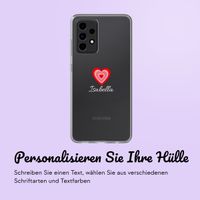 Personalisierte Hülle mit Herz Samsung Galaxy A53 - Transparent