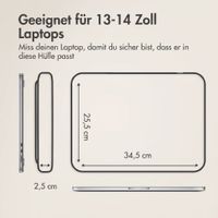 Accezz Leather Laptop Hülle mit Reißverschluss 13-14 Zoll - Laptop Sleeve - Beige