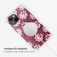 Selencia Vivid Rückabdeckung mit MagSafe Apple iPhone 13 - Wavy Smiley Pink