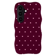 Selencia Vivid Wavy Backcover mit MagSafe Samsung Galaxy S26 - Happy Dots Burgundy