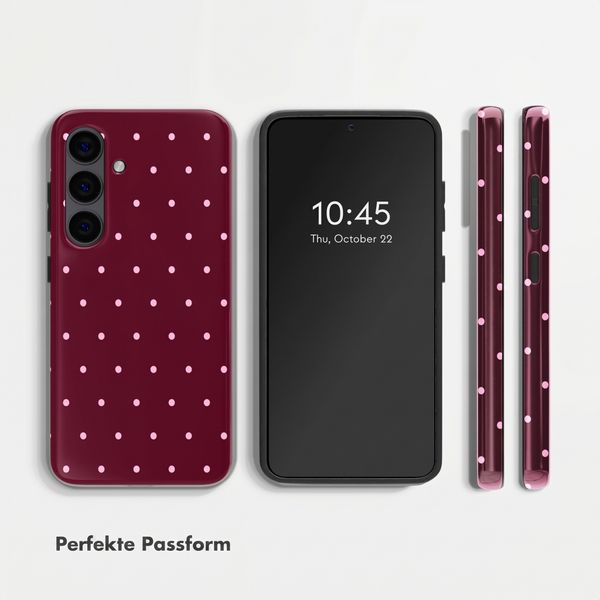 Selencia Vivid Rückabdeckung mit MagSafe Samsung Galaxy S24 - Happy Dots Burgundy