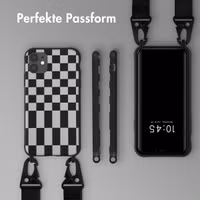 Selencia SilikonHülle design mit abnehmbarem Band Apple iPhone 11 - Irregular Check Black