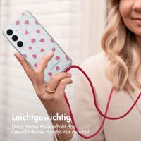 imoshion Design Hülle mit Band Samsung Galaxy S25 - Dusty Rose Connected Hearts
