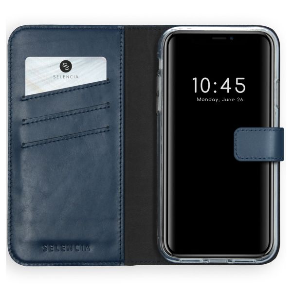 Selencia Echtleder Klapphülle Apple iPhone Xr - Blau