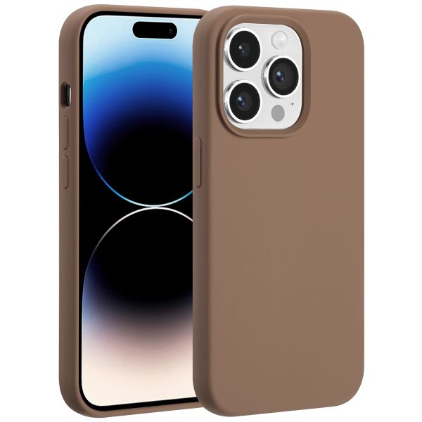 Accezz Liquid Silikoncase mit MagSafe iPhone 14 Pro - Hellbraun