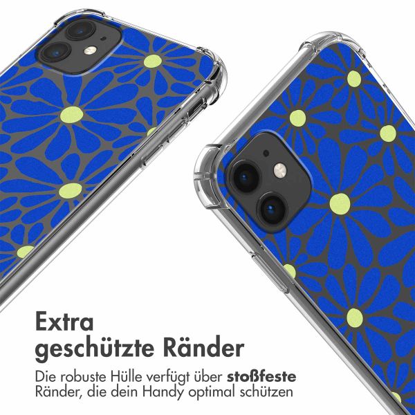 imoshion Design Hülle mit Band für das iPhone 11 - Cobalt Blue Flowers Connect