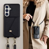 Selencia Sera HandyHülle mit Kordel und Umschlag-Kartenhalter Samsung Galaxy S26 - Schwarz