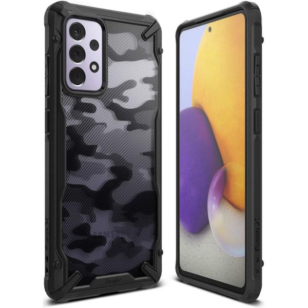 Ringke Fusion X Case für das Samsung Galaxy A72 - Camo Schwarz