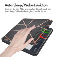 imoshion Design Slim Hard Case Sleepcover mit Stand Kobo Libra Colour - Black Graphic