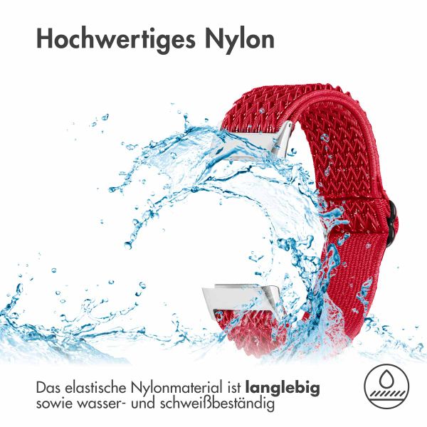 imoshion Elastisches Nylonarmband für das  Fitbit Charge 5 - Rot
