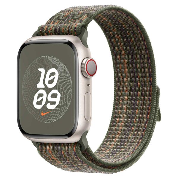 Apple Nike Sport Loop Band für die Apple Watch Series 1 bis 9 / SE (38/40/41 mm) | Series 10 (42 mm) - Sequoia/Orange