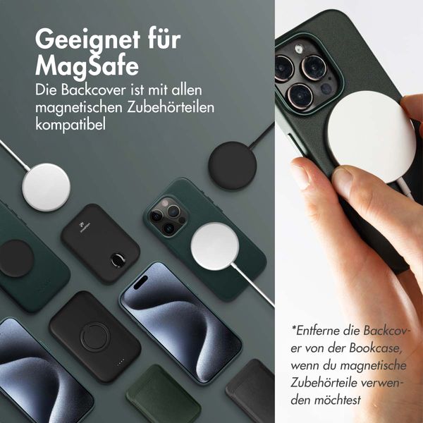 Accezz 2-in-1 Klapphülle aus Leder mit MagSafe Apple iPhone 16 - Cedar Green