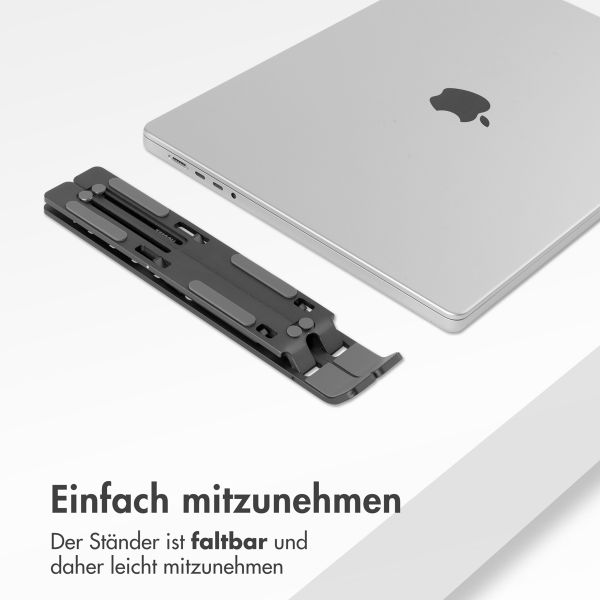 Accezz Laptophalter - Laptopständer - Verstellbar und zusammenklappbar - Grau