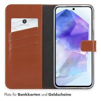 Selencia Echtleder Klapphülle Samsung Galaxy A26 - Hellbraun