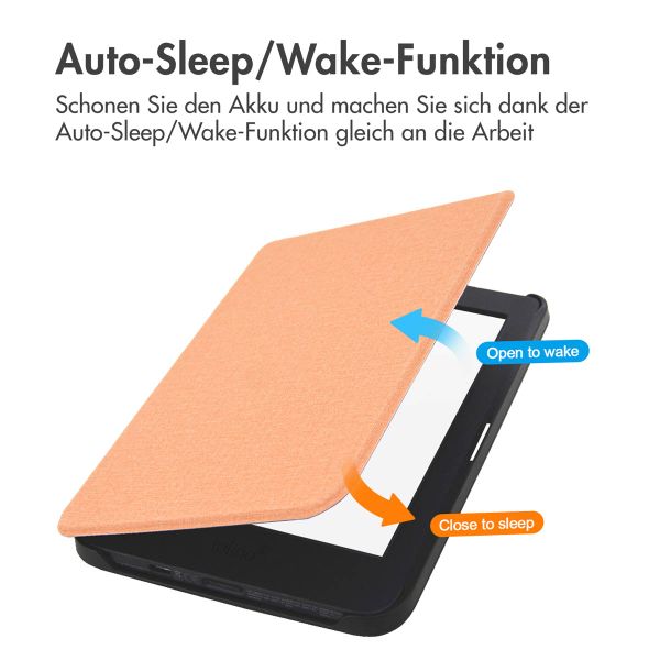 imoshion Canvas Sleepcover Klapphülle für das Tolino Page 2 - Peach