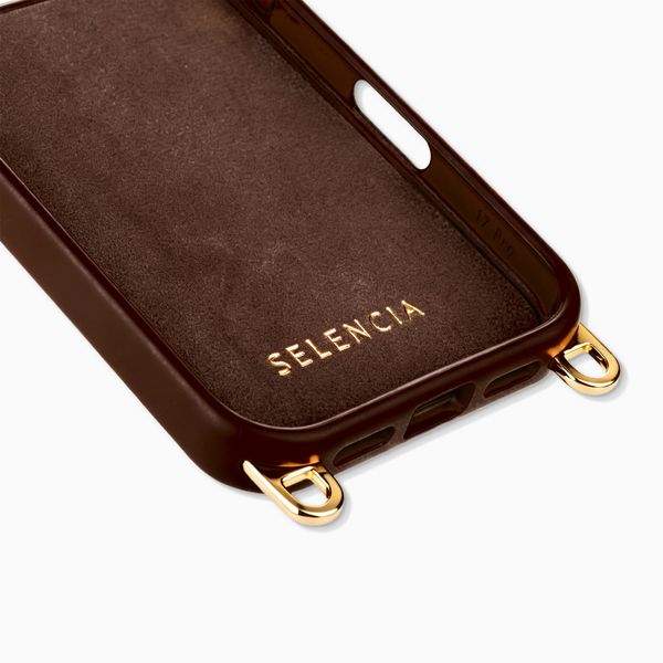 Selencia Rivièra Backcover mit MagSafe mit abnehmbaren Haken Apple iPhone 17 Pro Max - Choco Brown