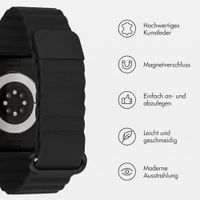 imoshion Magnetisches Kunstlederarmband für Apple Watch | 44/45/46/49 mm - Schwarz