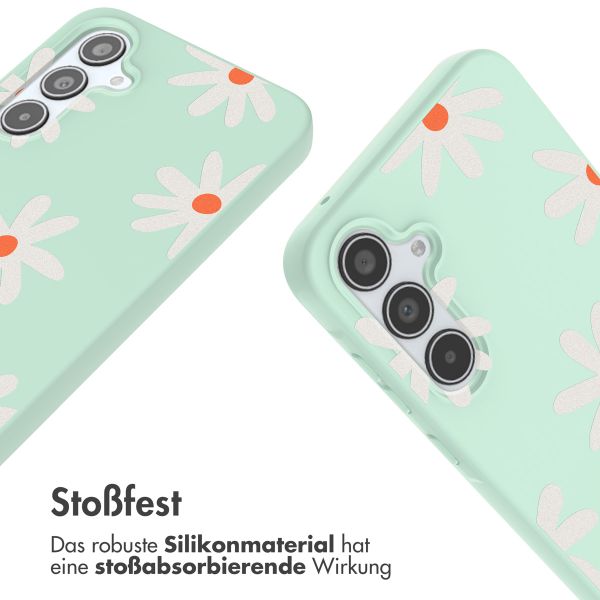 imoshion SilikonHülle design mit Band Samsung Galaxy A35 - Green Flower Distance