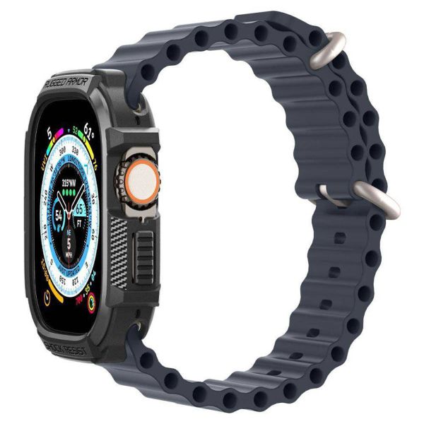 Spigen Rugged Armor™ Case für die Apple Watch Ultra (2) - 49 mm - Schwarz