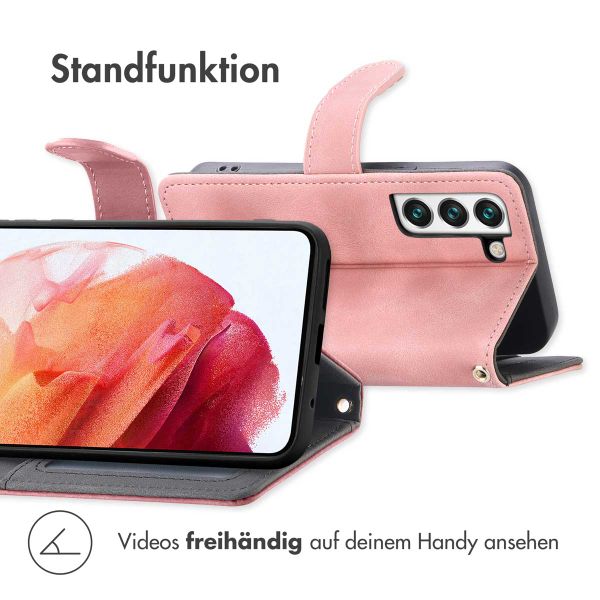 imoshion Klapphülle mit Kordel für das Samsung Galaxy S21 FE - Rosa