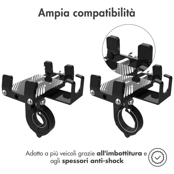 Accezz Handyhalterung für das Fahrrad – verstellbar – universell – Aluminium – schwarz