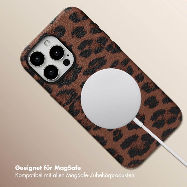 Selencia Sabi Backcover Leopardenmuster mit MagSafe Apple iPhone 15 Pro Max - Mocha Brown
