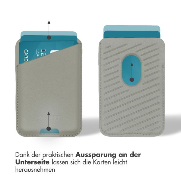 Accezz Lederkartenhalter - Geeignet für MagSafe und Qi2 - Light Grey